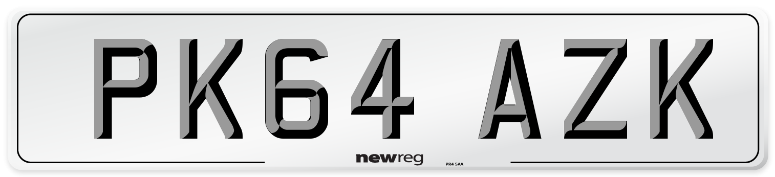 PK64 AZK Number Plate from New Reg